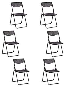Комплект из шести стульев Folder черного цвета