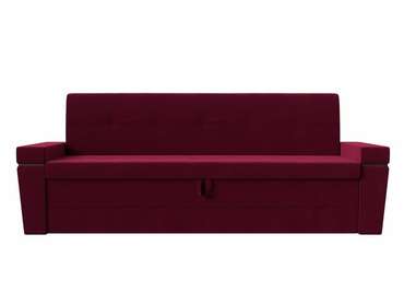 Прямой диван-кровать Деметра бордового цвета