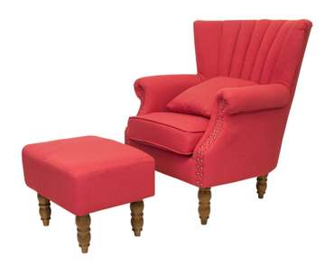Кресло с пуфом Lab red