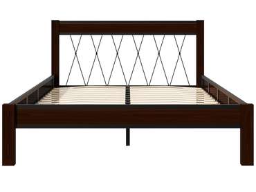 Кровать Кантри 140х200 без подъемного механизма черно-коричневого цвета