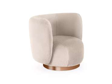 Кресло Lucca темно-бежевого цвета с коричневым основанием 