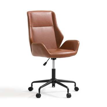 Кресло офисное вращающееся на колесиках Arlon коричневого цвета