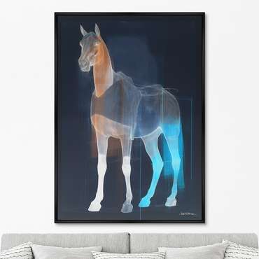Репродукция картины Horses in a color glow, No 2, 2024г.