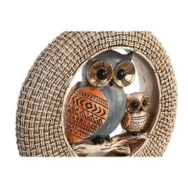 Декоративная фигура DKD Home Decor 16,5 x 6 x 25,5 cm Бежевый Сова Синий Boho (2 штук)