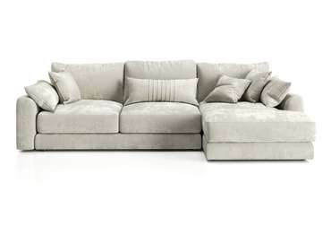 Угловой диван-кровать Шерлок с оттоманкой белого цвета