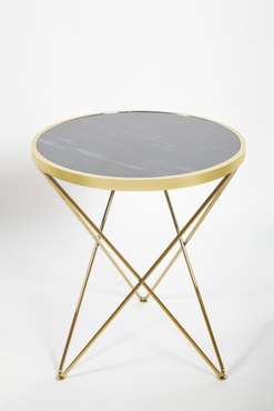 Приставной столик Zarina с основанием золотого цвета
