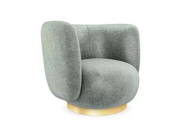 Кресло Lucca светло-зеленого цвета с золотым основанием 