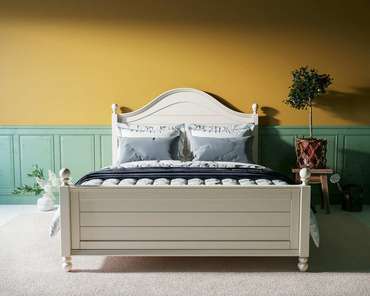 Кровать Odri 160х200 молочного цвета
