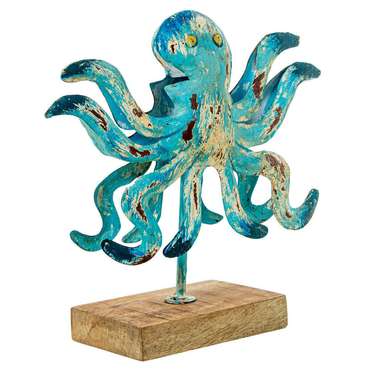 Декоративная фигура Синий Железо Осьминог 28 x 10 x 28 cm
