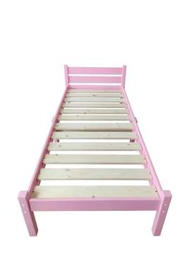 Кровать односпальная Классика Компакт сосновая 80х200 розового цвета