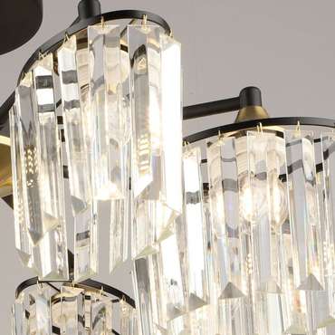 Люстра на штанге 63660-0.3-08 BK+COP (стекло, цвет прозрачный)