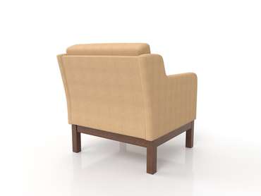 Кресло Айверс из массива сосны с обивкой бежевая рогожка