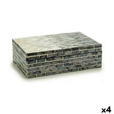 Декоративная коробка Серый Перламутр ДСП 15,2 x 7,2 x 25 cm (4 штук)