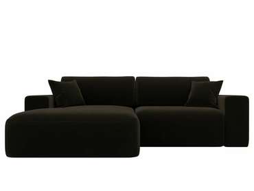 Угловой диван-кровать Лига 036 Классик темно-коричневого цвета левый угол