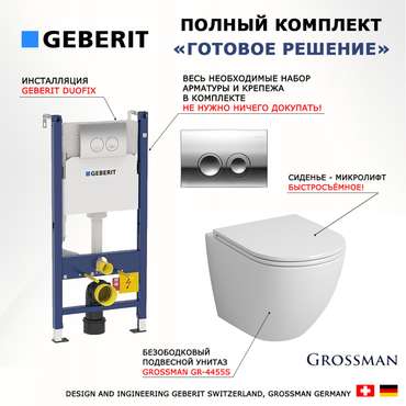 Комплект 3 в 1 инсталляция Duofix