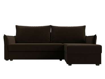 Угловой диван-кровать Лига 004 темно-коричневого цвета угол правый 