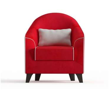 Кресло Бемоль в обивке из вельвета красного цвета