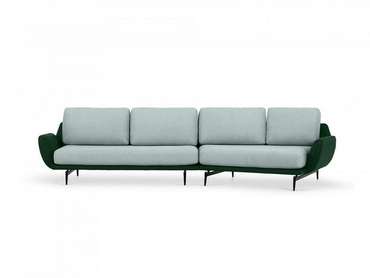 Угловой диван правый Ispani зелено-серого цвета