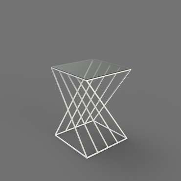 Журнальный столик "Adele" белый с тонированным стеклом (450х550х550)