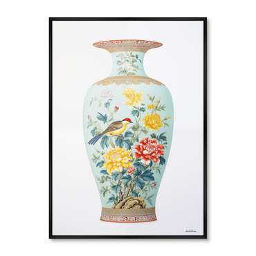 Репродукция картины China porcelain vase, light colors, No 1, 2024г.