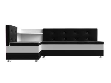 Угловой диван Милан черно-белого цвета (экокожа) левый угол