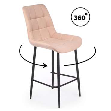 Барный стул Челси 360 бежевого цвета вращающийся