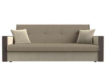 Прямой диван-кровать Валенсия бежево-коричневого цвета