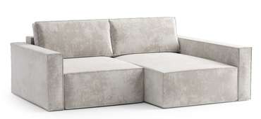 Угловой диван-кровать Софт бежевого цвета правый