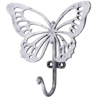 Крючок Бабочка L серебряного цвета