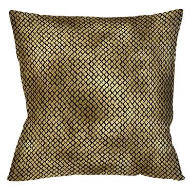 Интерьерная подушка Кобра черно-золотого цвета
