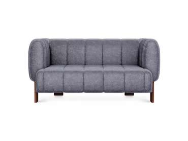 Диван Cassis М темно-серого цвета с коричневыми ножками