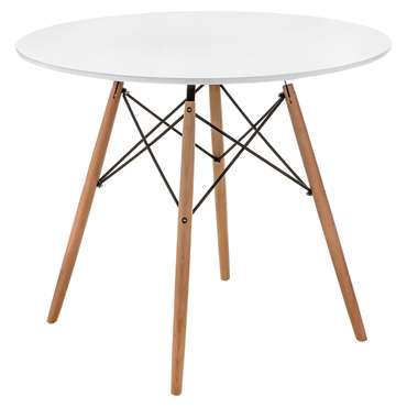 Обеденный стол Table белого цвета на деревянных ножках
