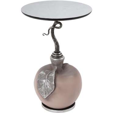 Столик декоративный  Яблоко Евы Сильвер Пиони серебристого цвета