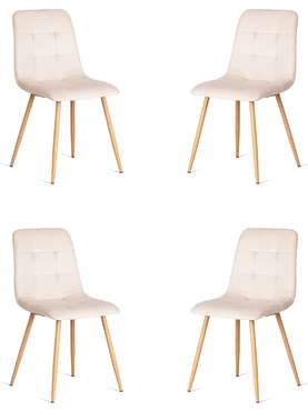 Комплект из четырех стульев Chilly бежевого цвета