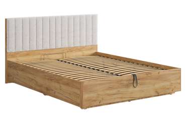 Кровать Юлия 140х200 бежево-серого цвета с подъемным механизмом