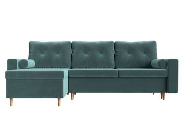 Угловой диван-кровать Белфаст бирюзового цвета левый угол