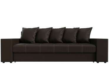 Прямой диван-кровать Дубай коричневого цвета (экокожа)