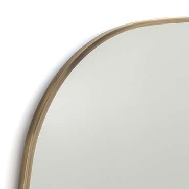 Зеркало настенное с отделкой металлом под состаренную латунь Caligone золотистого цвета