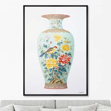 Репродукция картины China porcelain vase, light colors, No 1, 2024г.