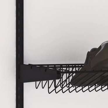 Полка двуxуровневая для обуви 60x41 черного цвета