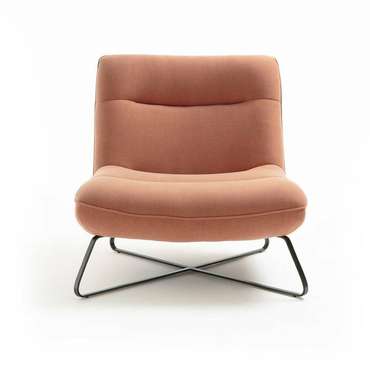 Кресло из ткани из хлопка и льна Helma оранжевого цвета