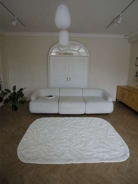 Хлопковый ковер Sankofa 120х180 бежевого цвета