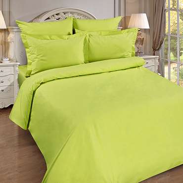 Простыня на резинке 'Цвет эмоций' 180х200х20, поплин, 100% хлопок, пл. 110 гр./кв. м., 'Лайм'