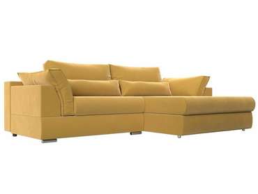 Угловой диван-кровать Пекин желтого цвета угол правый
