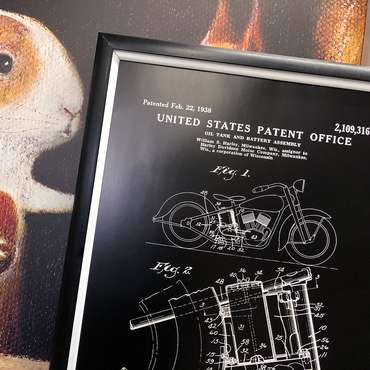 Арт-постер Патент Harley-Davidson на мотоцикл 1938