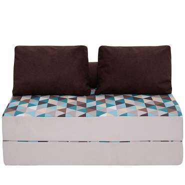 Бескаркасный диван-кровать Puzzle Bag XL бежево-изумрудного цвета