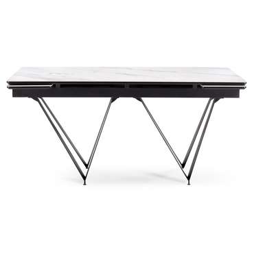 Раздвижной обеденный стол Марвин бело-черного цвета