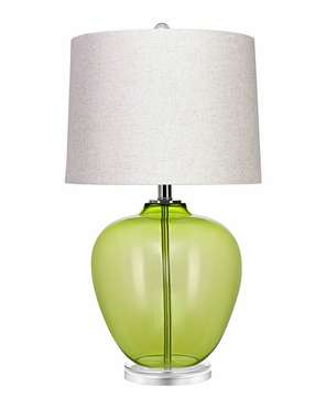 Настольная лампа Хизер бело-зеленого цвета