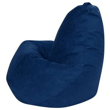 Кресло-мешок Груша 2XL в обивке из велюра темно-синего цвета