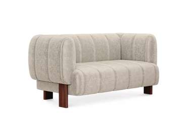 Диван Cassis М светло-бежевого цвета с коричневыми ножками  